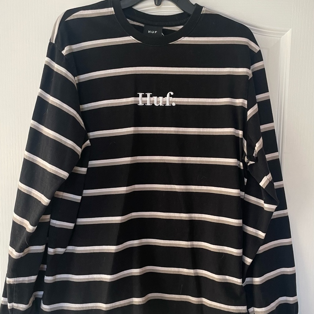 HUF Monochrome Striped Long Sleeve Tee